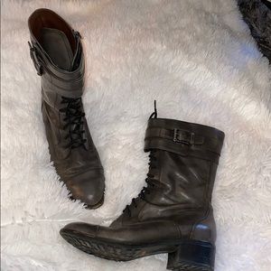 COLE HAAN booties gray leather